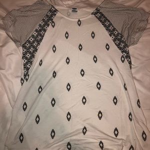 White and black shirt